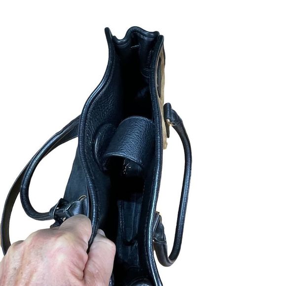 Michael Kors Hamilton Center Stripe East West Satchel Color Block Suede Lock Key - Picture 5 of 12